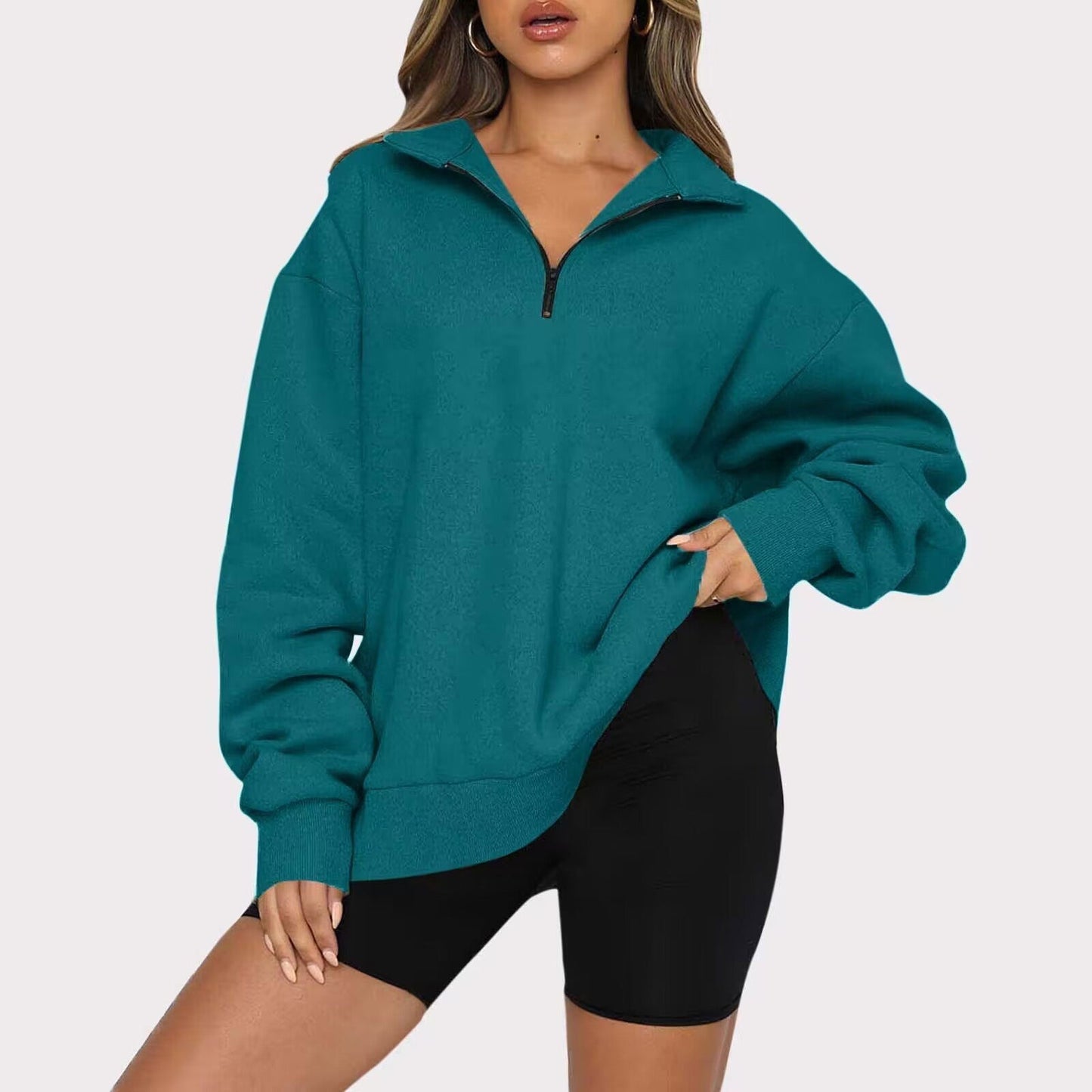 LovelyRLovely Ocean green / 3XL LovelyRLovely Women Zip Turndown Jumper