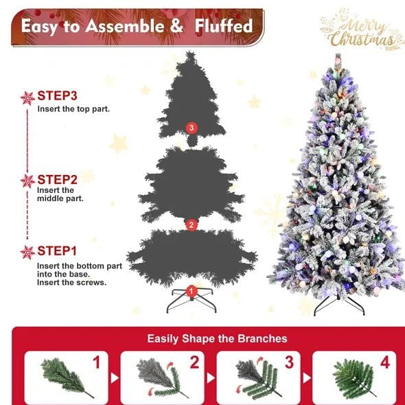 LovelyRLovely PE LED PVC Pine Mixed Christmas Tree GreenWhite PE LED PVC Pine Mixed Christmas Tree