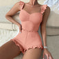 LovelyRLovely Peach Pink / L LovelyRLovely Women's Sling Sunken Stripe Set