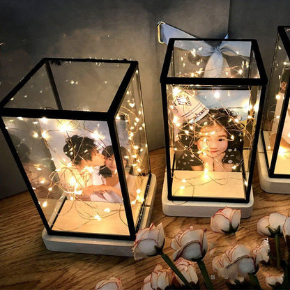 LovelyRLovely Photo Custom Creative Decoration Night L Log bottom with black border / USB LovelyRLovely Glass Photo Decorative Night Light