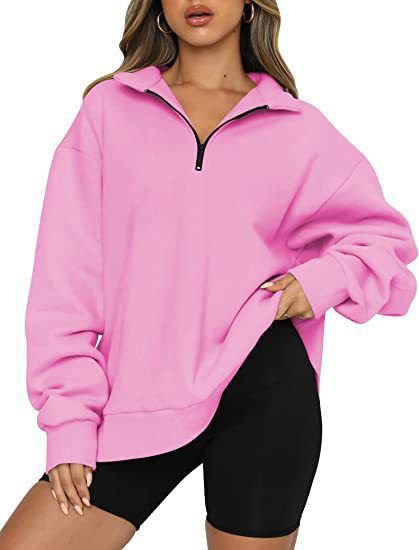 LovelyRLovely Pink / 3XL LovelyRLovely Women Zip Turndown Jumper