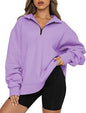 LovelyRLovely Purple / 3XL LovelyRLovely Women Zip Turndown Jumper