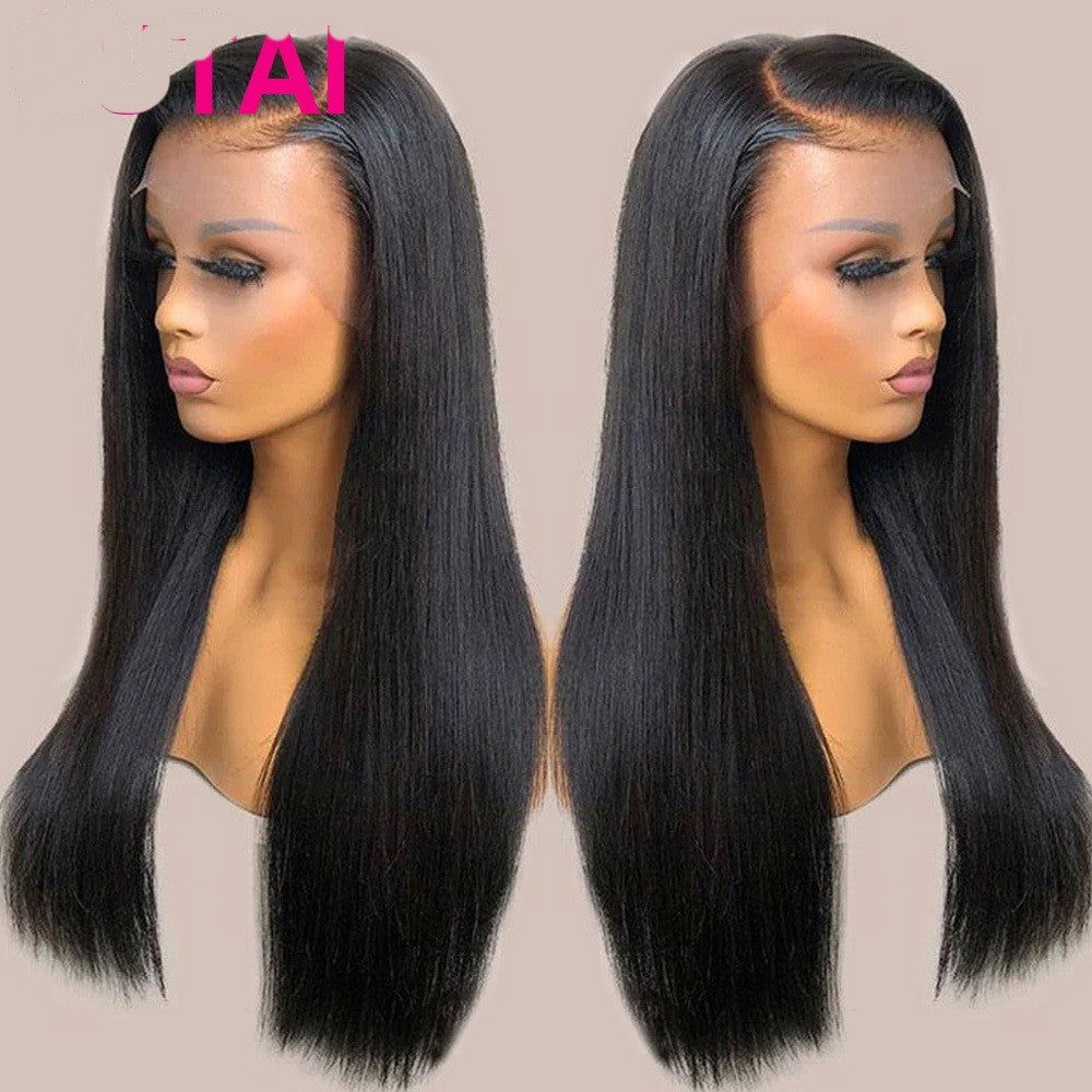 LovelyRLovely Real Human Hair Lace Wig Set Straight Ha 12A13x4 Wig150 / 14inch LovelyRLovely Real Human Hair Straight Black Wig