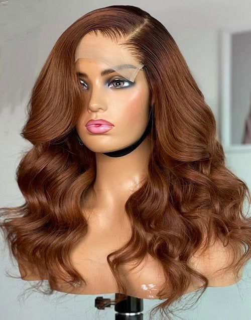 LovelyRLovely Real Human Straight Hair Wig LovelyRLovely Brown Human Hair Wig