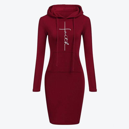 LovelyRLovely Red / 2XL LovelyRLovely Women Hoodie Sweatshirt Dress