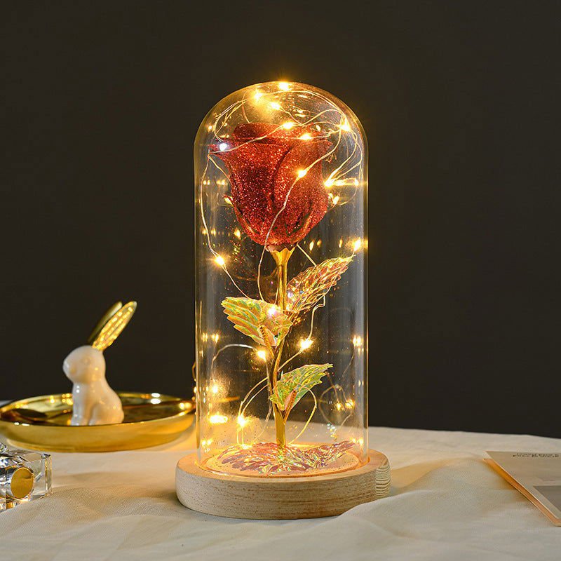 LovelyRLovely Red LovelyRLovely LED Light Eternal Rose In Glass