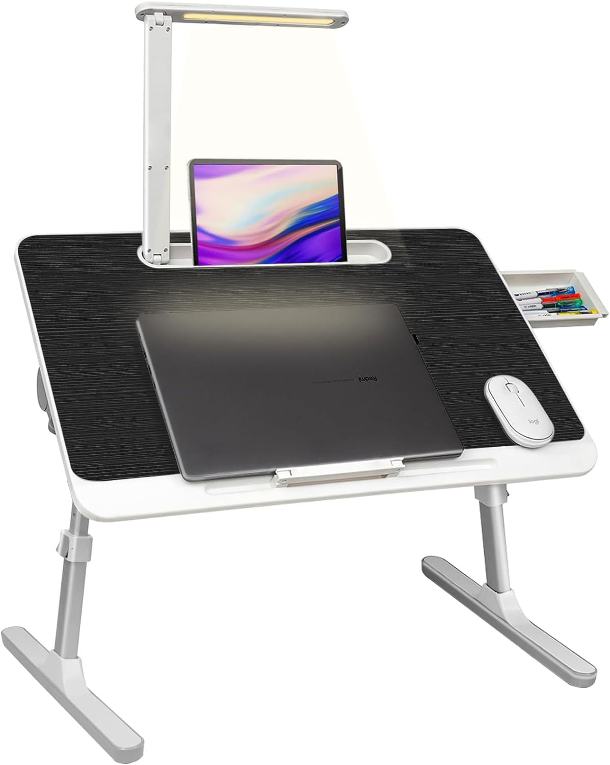 LovelyRLovely Robotime Rolife Sunset Carnival Music Bo Black LovelyRLovely Portable Laptop Bed Table Desk With LED Light And Draw