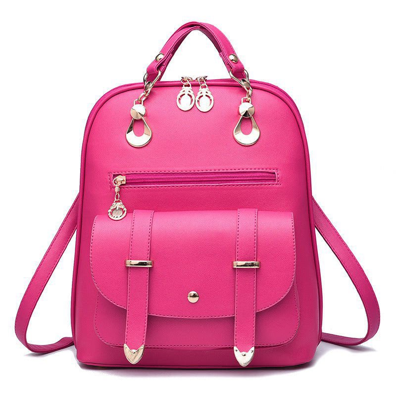 LovelyRLovely Rose Red LovelyRLovely Female PU Leather Dual-Use Backpack