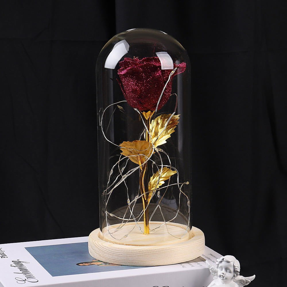 LovelyRLovely Rose Red LovelyRLovely LED Light Eternal Rose In Glass