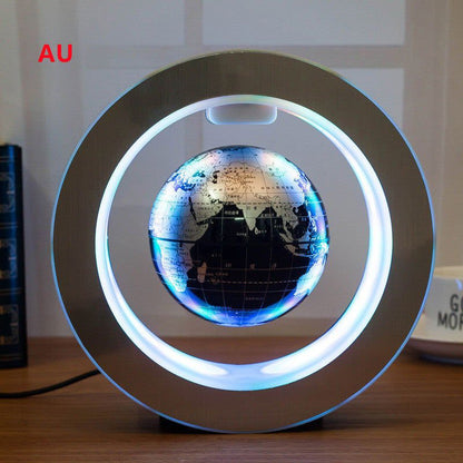 LovelyRLovely Round LED World Map Floating Globe Magne Black English AU LovelyRLovely Round LED Floating Magnetic Floating Globe Levitation Light Anti Gravity Magic