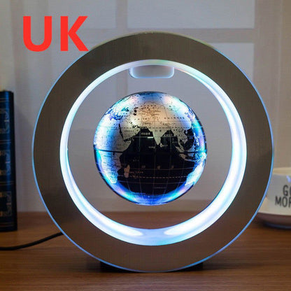 LovelyRLovely Round LED World Map Floating Globe Magne Black English UK LovelyRLovely Round LED Floating Magnetic Floating Globe Levitation Light Anti Gravity Magic