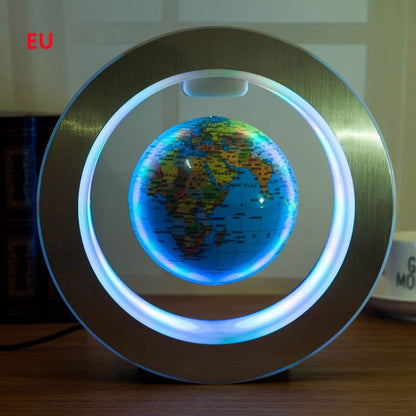 LovelyRLovely Round LED World Map Floating Globe Magne Sky blue English EU LovelyRLovely Round LED Floating Magnetic Floating Globe Levitation Light Anti Gravity Magic