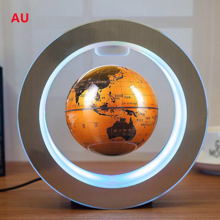 LovelyRLovely Round LED World Map Floating Globe Magne Yellow English AU LovelyRLovely Round LED Floating Magnetic Floating Globe Levitation Light Anti Gravity Magic