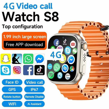 LovelyRLovely S8 Card Smart Watch 199-inch Large Scree Gold LovelyRLovely 199-inch Large Screen S8 Card Smart Watch