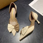 LovelyRLovely shoes Beige / 36 LovelyRLovely Mix Color Bow-Tie High Heel Shoes