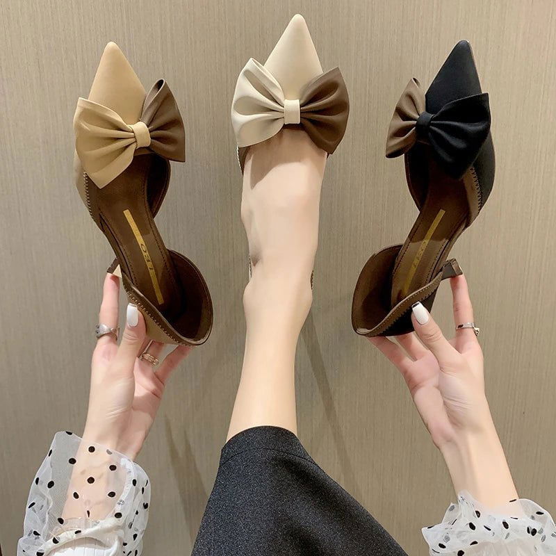 LovelyRLovely shoes LovelyRLovely Mix Color Bow-Tie High Heel Shoes