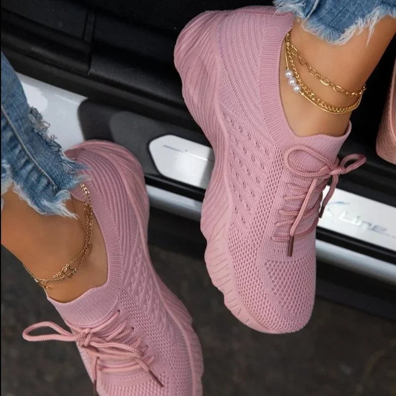 LovelyRLovely shoes Pink / 42 LovelyRLovely Women's Casual Breathable Mesh Lace-up Sneakers