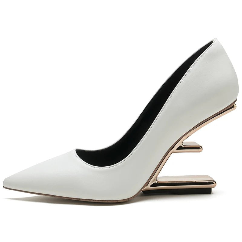 LovelyRLovely shoes White B / 40 LovelyRLovely Metal High Heels Women Shoes