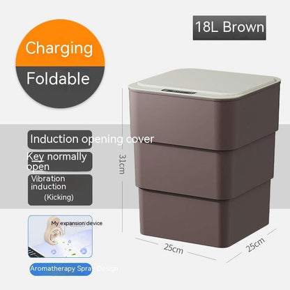 LovelyRLovely Smart Trash Can With Lid For Bedroom Brown base version / 18L LovelyRLovely Smart Trash Can With Lid