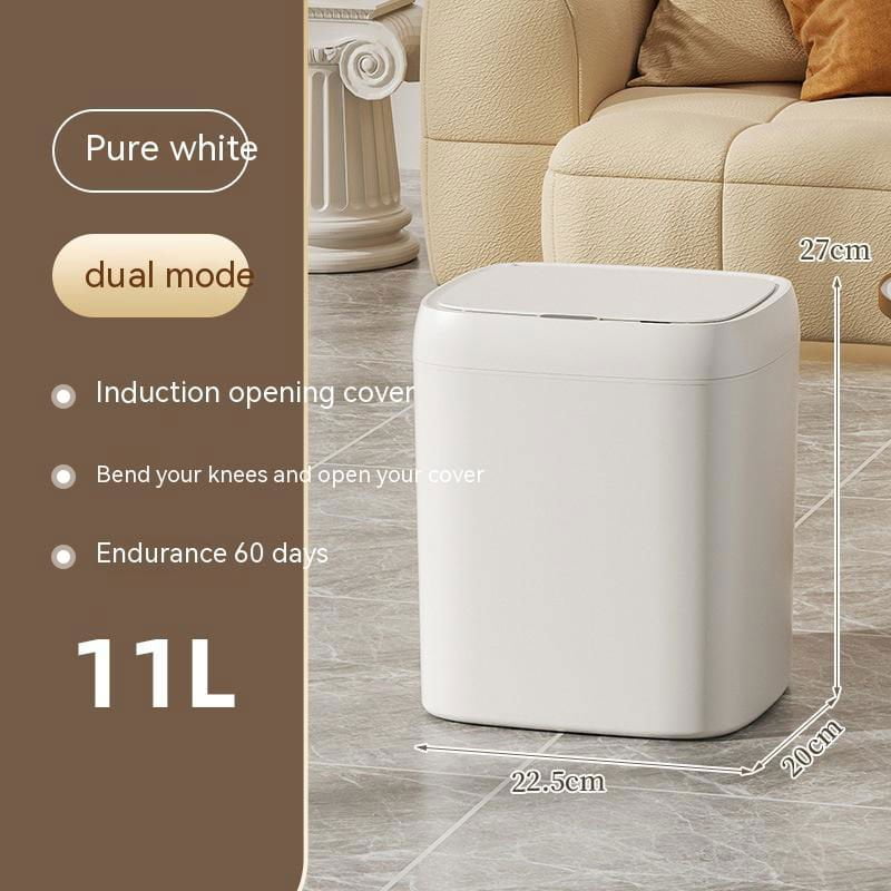 LovelyRLovely Smart Trash Can With Lid For Bedroom Pure white battery version / 11L LovelyRLovely Smart Trash Can With Lid