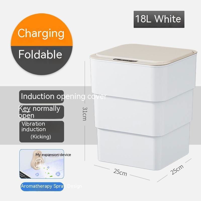 LovelyRLovely Smart Trash Can With Lid For Bedroom White base version / 18L LovelyRLovely Smart Trash Can With Lid