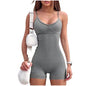 LovelyRLovely Spaghetti Strap Shorts Jumpsuit Sports Y Grey / L / 2PCS LovelyRLovely Women Spaghetti Strap Shorts Jumpsuit