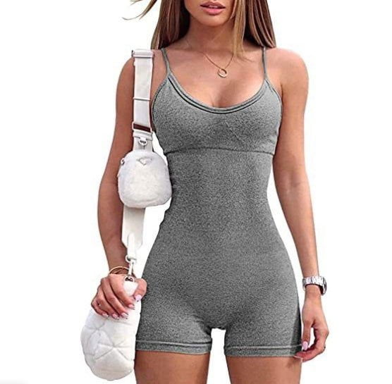 LovelyRLovely Spaghetti Strap Shorts Jumpsuit Sports Y LovelyRLovely Women Spaghetti Strap Shorts Jumpsuit