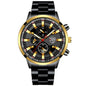 LovelyRLovely Stainless Steel Luminous Quartz Wristwat Black gold LovelyRLovely Stainless Steel Luminous Quartz Wristwatch For Men