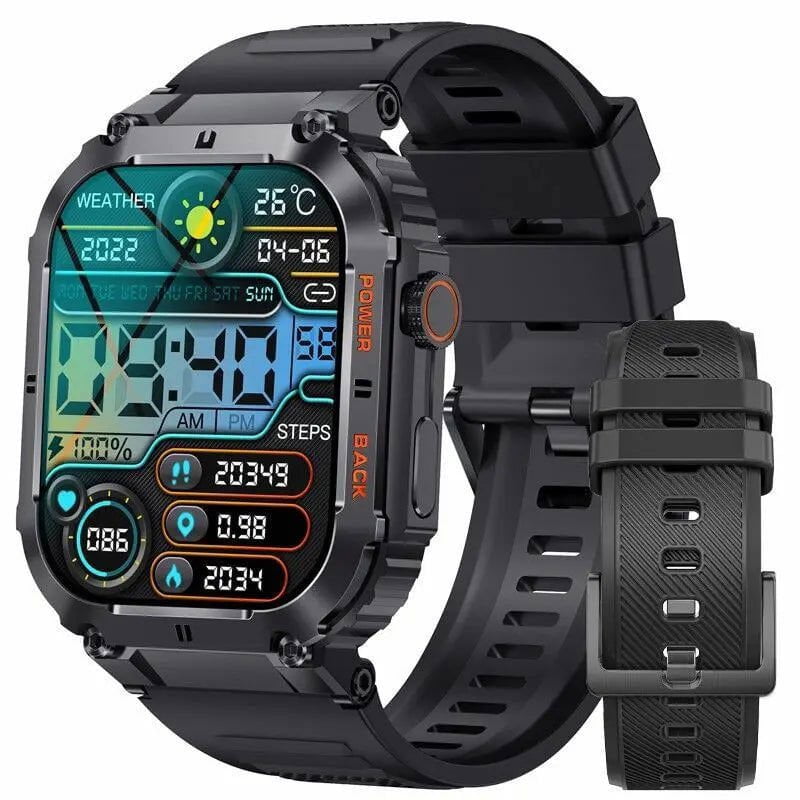 LovelyRLovely watch Silicone Black / Bluetooth Call watch LovelyRLovely Men's 1.96" Fitness Smart Watch