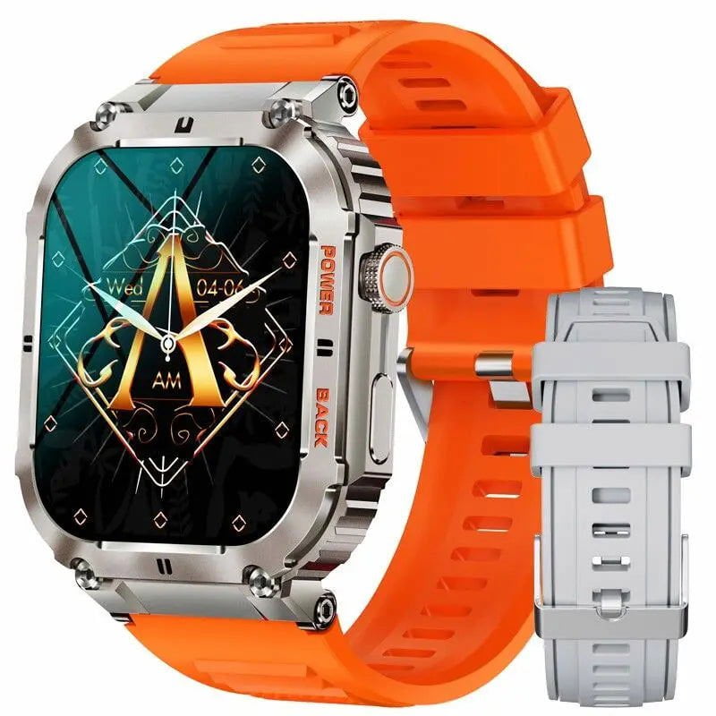 LovelyRLovely watch Silicone Orange / Bluetooth Call watch LovelyRLovely Men's 1.96" Fitness Smart Watch