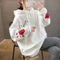 LovelyRLovely White / L LovelyRLovely Crane embroidery hoodie