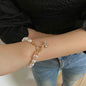 LovelyRLovely White LovelyRLovely Fashion Pearl Lucky Cuff Braceletbrace