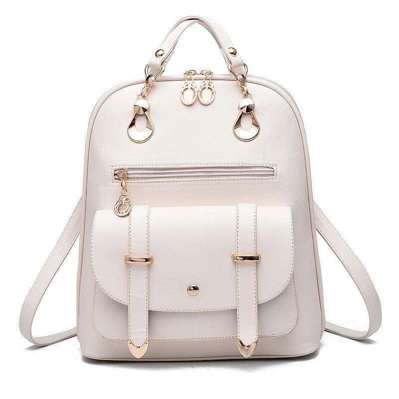 LovelyRLovely White LovelyRLovely Female PU Leather Dual-Use Backpack