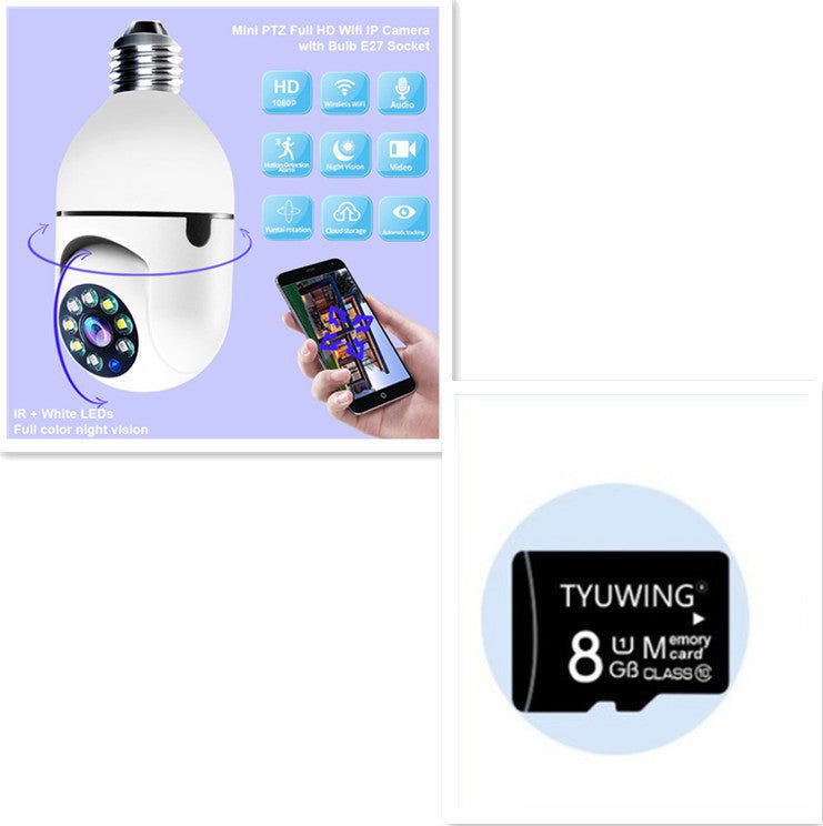 LovelyRLovely WiFi CAMERA 1080P Bulb 4X Zoom Camera E2 2million pixels dual light / 8G set LovelyRLovely WiFi 1080P CAMERA Bulb