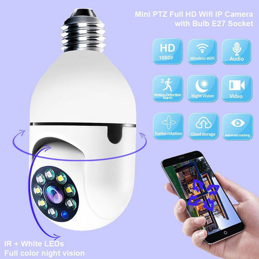 LovelyRLovely WiFi CAMERA 1080P Bulb 4X Zoom Camera E2 2million pixels dual light / English 1080P LovelyRLovely WiFi 1080P CAMERA Bulb