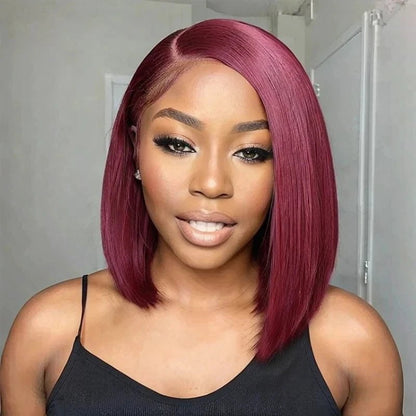 LovelyRLovely wig 13x4 Lace Wig / 14inches / 150 Density LovelyRLovely 99J Burgundy Short Bob Wig