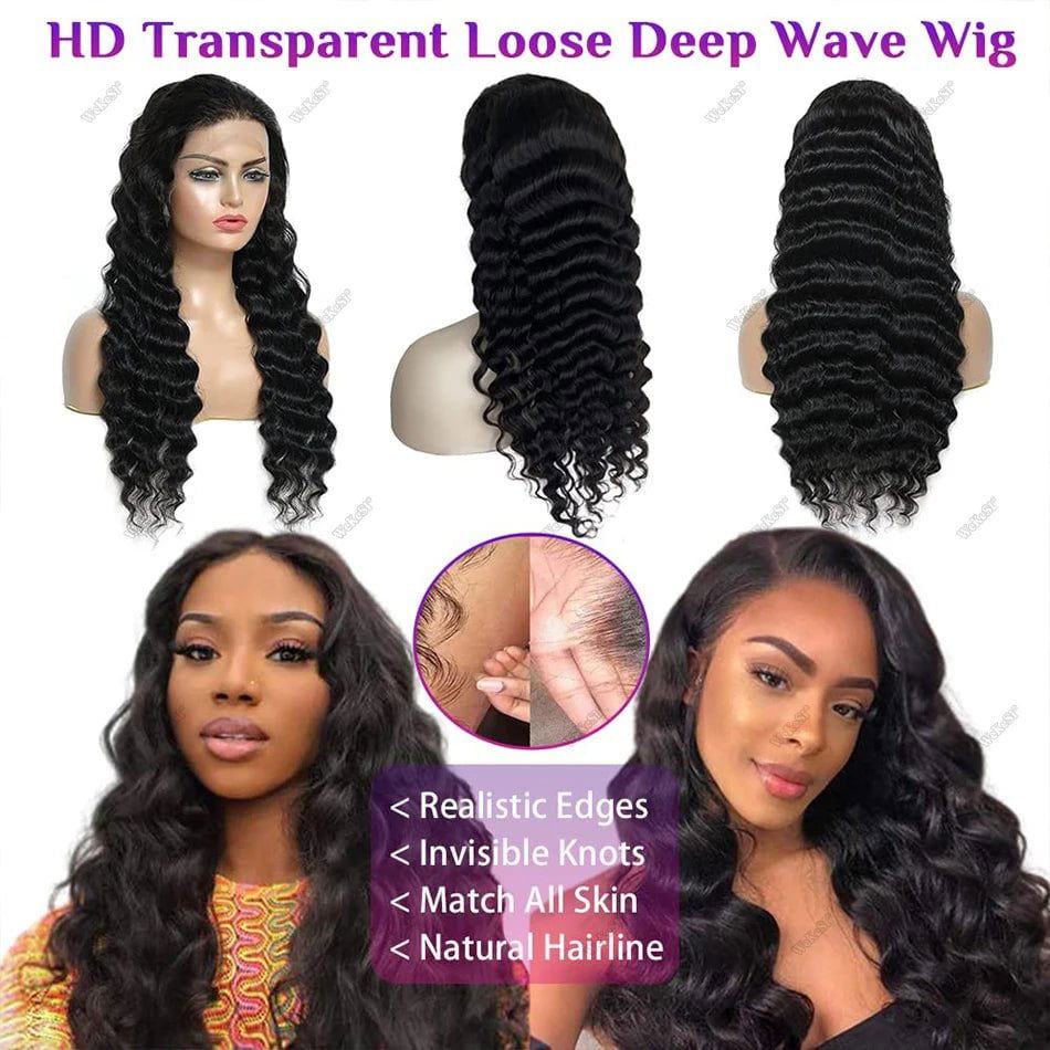 LovelyRLovely wig LovelyRLovely 200-250% Transparent Loose Deep Wave Wig