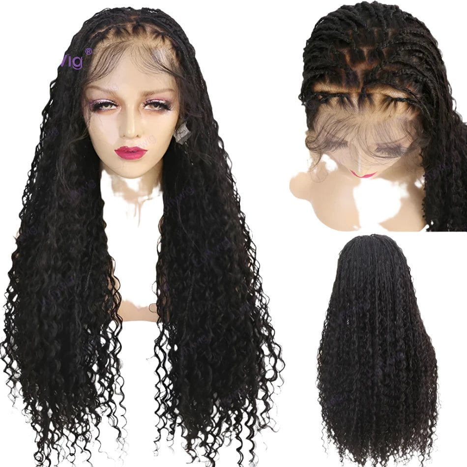 LovelyRLovely wig LovelyRLovely HD Full Lace Human Hair Boho Knotless Braids