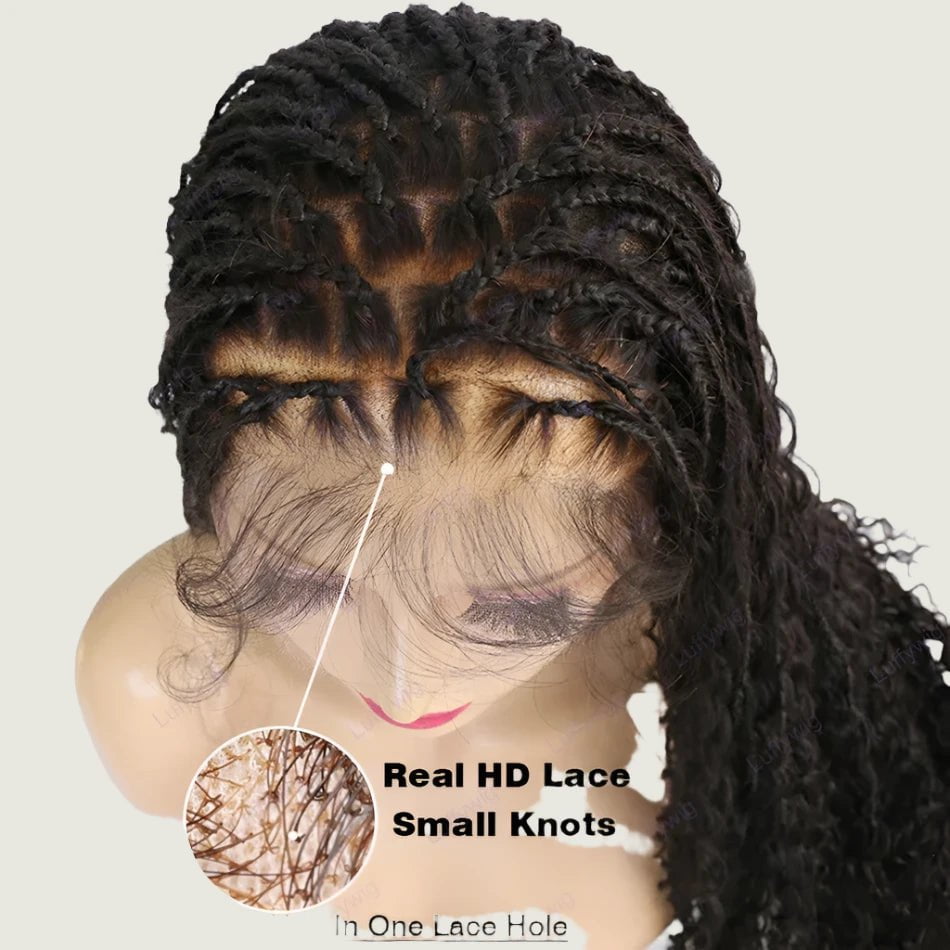 LovelyRLovely wig LovelyRLovely HD Full Lace Human Hair Boho Knotless Braids