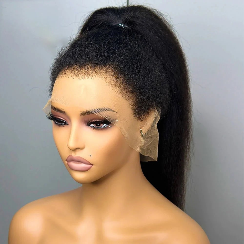 LovelyRLovely wig LovelyRLovely Natural Black Soft Glueless Yaki Kinky Wig