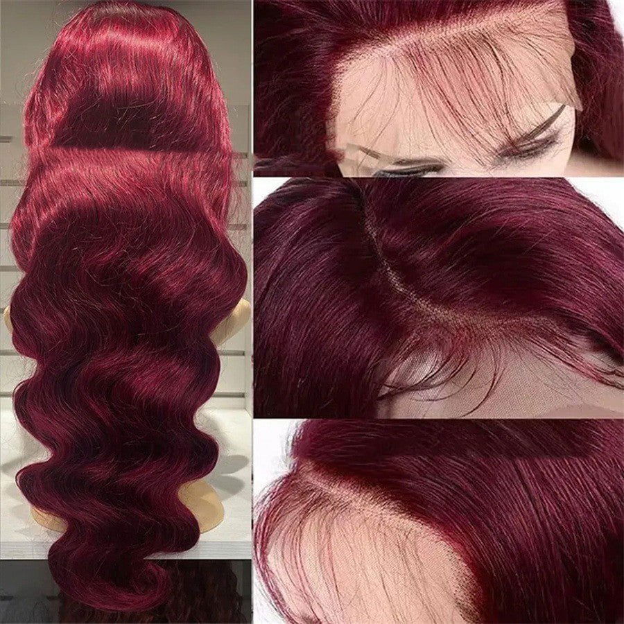 LovelyRLovely Wine Red Human Hair Wig 180 Density / 12inch LovelyRLovely Wine Red Human Hair Wig