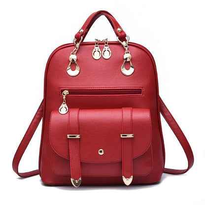 LovelyRLovely Wine Red LovelyRLovely Female PU Leather Dual-Use Backpack