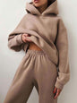 LovelyRLovely Women's Casual Hooded Sweater Two-piece Khaki / 3XL LovelyRLovely Women's Casual Hooded Sweater Two-piece Suit