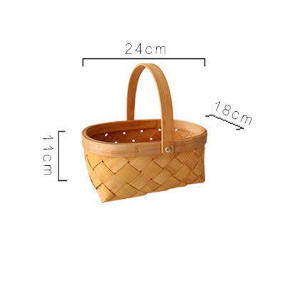 LovelyRLovely Woven Wood Chip Basket Household Daily N Brown / A LovelyRLovely Woven Wood Chip Household Daily Necessities Storage Basket