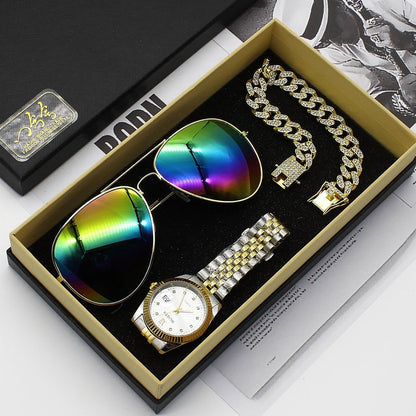 LovelyRLovely Wristwatch Glasses New Men's Watch Busin LovelyRLovely New Men's  Sunglasses Watch Gift Box Set