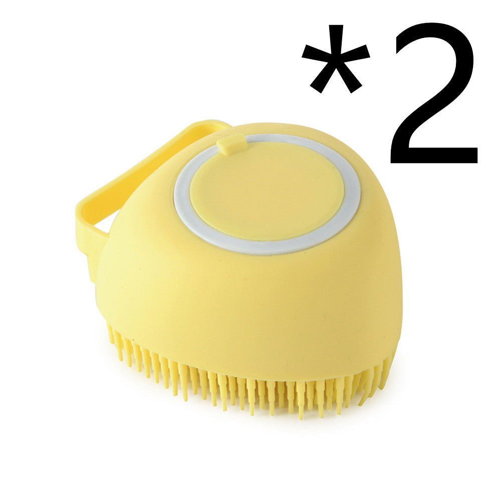 LovelyRLovely Yellow 2PC / Heartshaped LovelyRLovely Dog Bath Brush