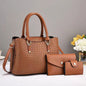 LovelyRLovely Yellowish Brown LovelyRLovely Woven Texture Three-piece Handbag Set