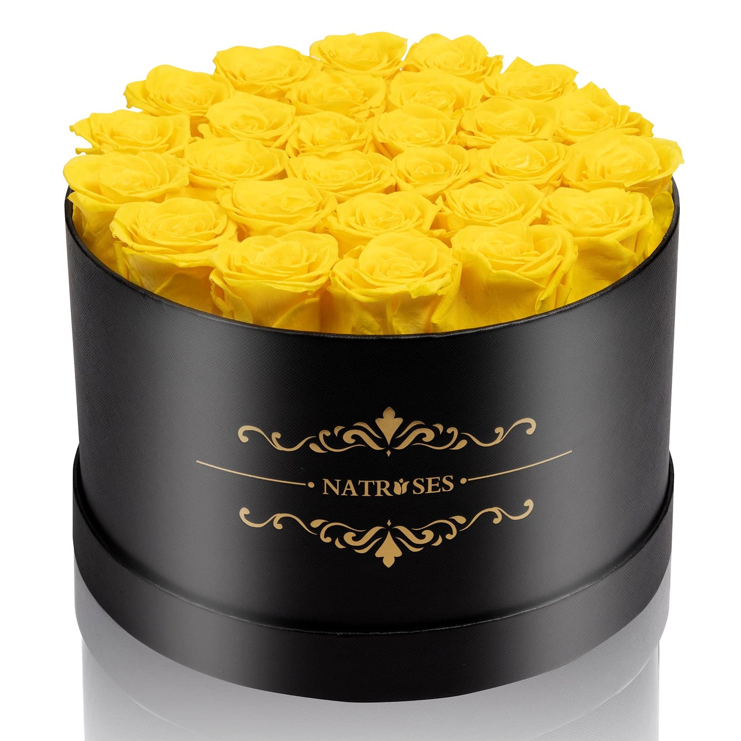 NATROSES Home NATROSES Forever Preserved Roses in a Box, 100% Real Roses That Last Up to 3 Years, Preserved Flowers for Delivery Prime Birthday, Valentines Day Gifts for Her (Yellow)