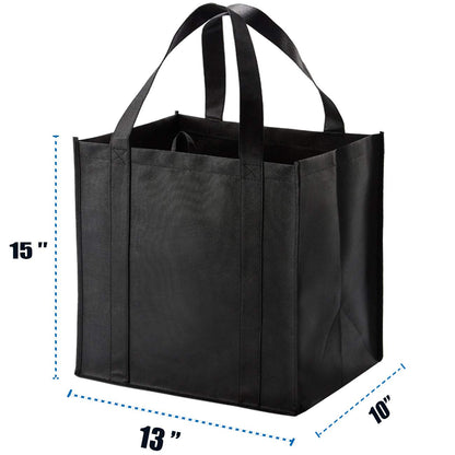 NERUB NERUB 10 Pack Reusable Reinforced Handle Grocery Bags - Heavy Duty Large Shopping Totes with Thick Plastic Bottom can hold 40 lbs