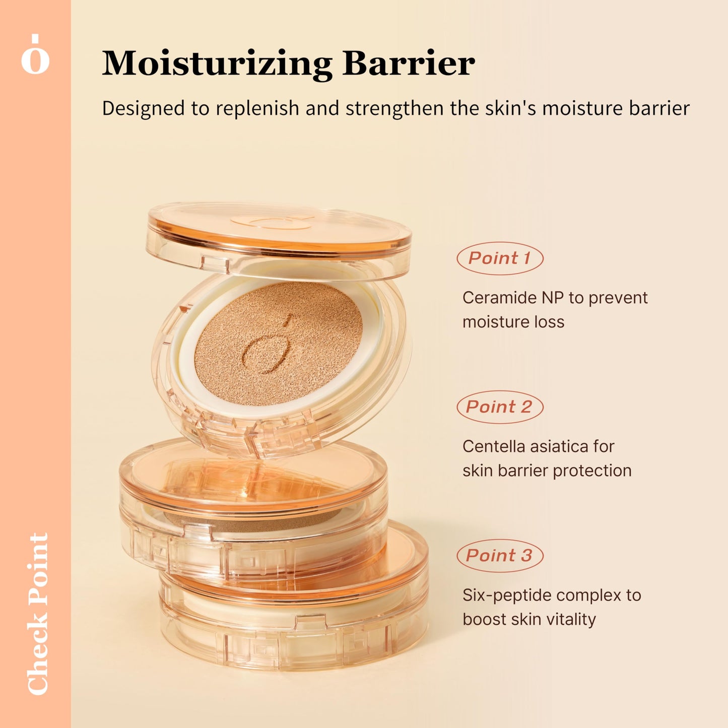 ONGREDIENTS Skin Barrier Glow Cover Cushion, All-day Coverage, Glow Finish, Lightweight, Skincare-Like Texture, Non-cakey Makeup, Korean Cushion Foundation (#31N Sand, 0.49 oz)